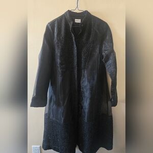 Black Organza Tweed Frock Coat